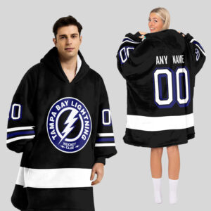 Tampa Bay Lightning Blanket Hoodie Custom Name And Number