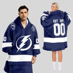 Tampa Bay Lightning Blanket Hoodie Custom Name And Number