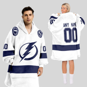 Tampa Bay Lightning Blanket Hoodie Custom Name And Number
