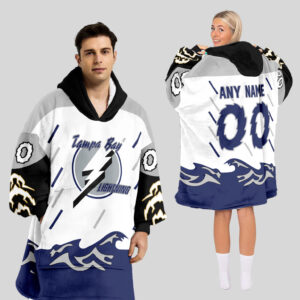 Tampa Bay Lightning Blanket Hoodie Custom Name And Number