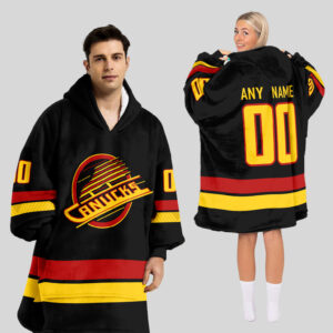 Vancouver Canucks Blanket Hoodie Custom Name And Number