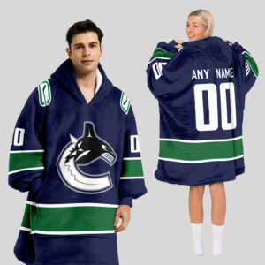Vancouver Canucks Blanket Hoodie Custom Name And Number