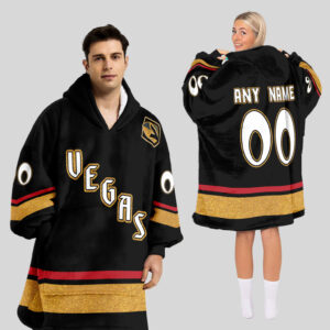 Vegas Golden Knights Blanket Hoodie Custom Name And Number