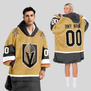 Vegas Golden Knights Blanket Hoodie Custom Name And Number