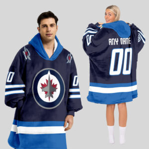 Winnipeg Jets Blanket Hoodie Custom Name And Number