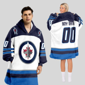Winnipeg Jets Blanket Hoodie Custom Name And Number