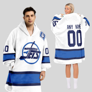 Winnipeg Jets Blanket Hoodie Custom Name And Number