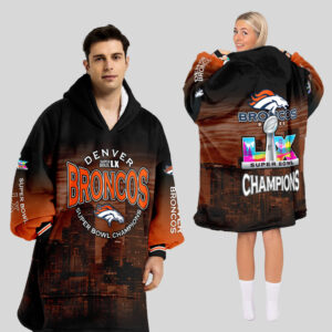 Denver Broncos Super Bowl LX Champions Style Blanket Hoodie