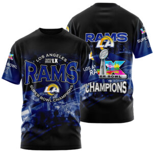 Los Angeles Rams Super Bowl LX Champions Style 3D T-Shirt