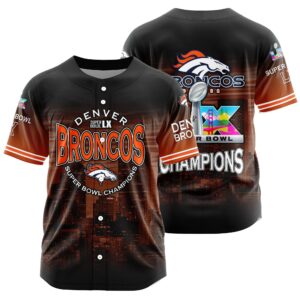 Denver Broncos Super Bowl LX Champions Style Baseball Jersey