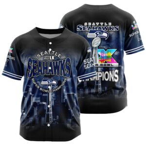 Seattle Seahawks Super Bowl LX Champions Style Baseball Jersey