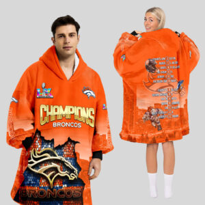 Denver Broncos Super Bowl LX Champions Style Blanket Hoodie