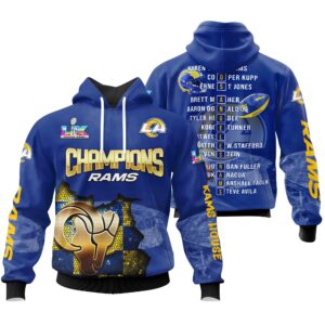 Los Angeles Rams Super Bowl LX Champions Style Hoodie