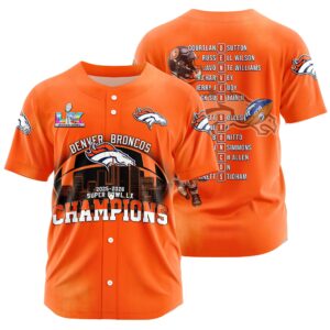 Denver Broncos Super Bowl LX Champions Style Baseball Jersey