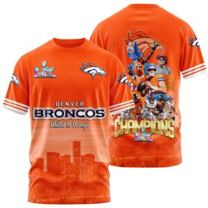 Denver Broncos Super Bowl LX Champions Style 3D T-Shirt