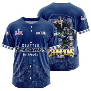 Seattle Seahawks Super Bowl LX Champions Style Baseball Jersey