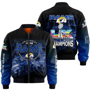 Los Angeles Rams Super Bowl LX Champions Style Bomber Jacket