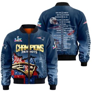 New England Patriots Super Bowl LX Champions Style Bomber Jacket