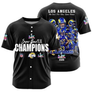 Los Angeles Rams Super Bowl LX Champions Style Baseball Jersey