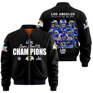 Los Angeles Rams Super Bowl LX Champions Style Bomber Jacket
