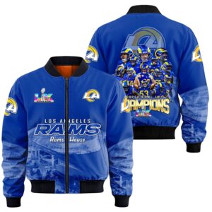 Los Angeles Rams Super Bowl LX Champions Style Bomber Jacket