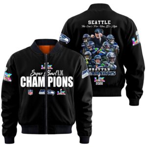 Seattle Seahawks Super Bowl LX Champions Style Bomber Jacket