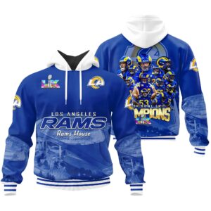 Los Angeles Rams Super Bowl LX Champions Style Hoodie